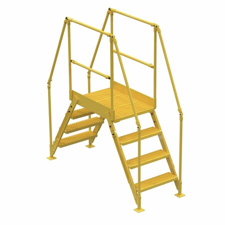VESTIL 4 Step Cross-Over Ladder 38"H x 14"W Yellow Powder Coat Steel COL-4-36-14